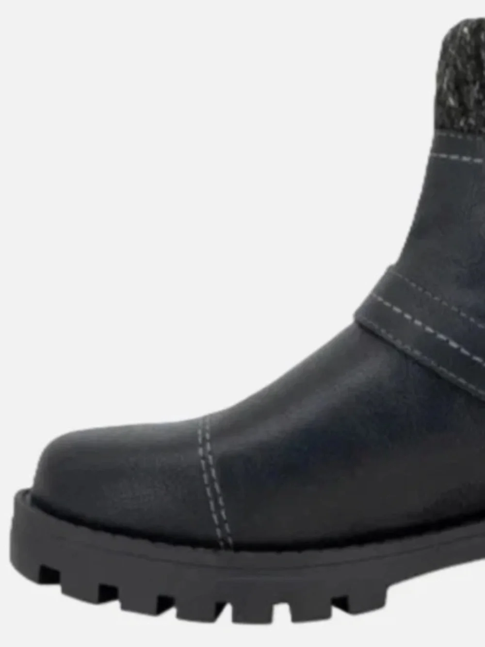 New JSport Violet Boots Women's Black Zip Knit Cuff Memory Foam Ankle Bootie